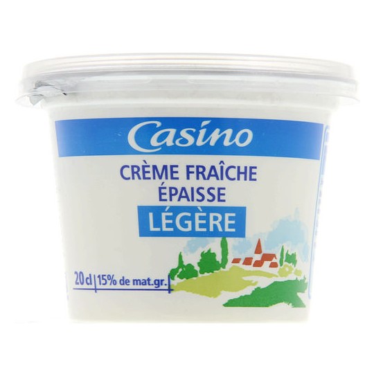 CrÃ¨me fraÃ®che Ã©paisse lÃ©gÃ¨re 15% de mat. gr.